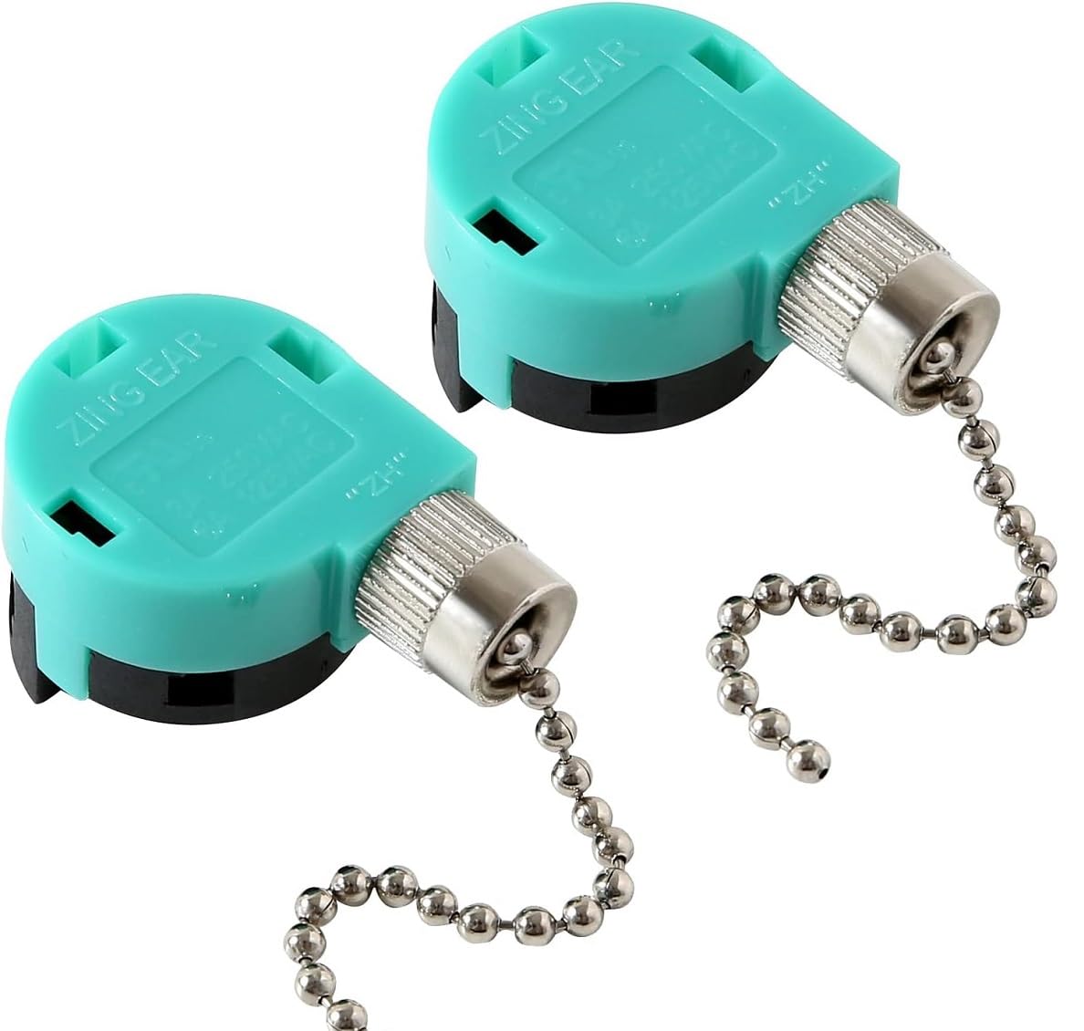 Uadme 2Pcs Ceiling Fan Pull Chain Switch, 3 Speed 4 Wire Fan Speed Control Replacement for Ceiling Fans, Wall Lamps, Cabinet Lighting, ZE-268S6