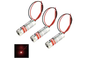 DaFuRui 3Pack (Dot Laser)650nm Focusable Focus Adjustable Lens Laser Red Dot Diode Module 3-5V with Driver Plastic Lens
