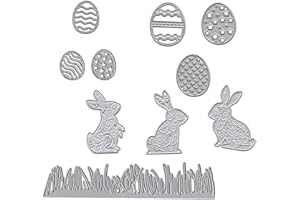 HIENAJ Easter Cute Rabbit Die Cuts for Card Making,Easter Egg Cutting Dies Grassland Embossing Template for Scrapbooking DIY Cards Album Crafts Supplies Decorations