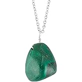 NJCRAFT Gemstone Handmade Tumble Pendant Necklace for Women |Natural Healing Crystal Jewellery| Chain 16+2 Inch Adjustable | Gift Jewelry