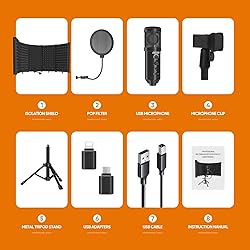 Studio Recording Microphone Isolation Shield with