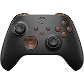 eXtremeRate Replacement Buttons for Xbox Series X & S Controller, Wood Grain Custom Accessories Repair Kit Bumpers Trigers Dpad ABXY Start Back Sync Share Keys Parts for Xbox Core Wireless Controller