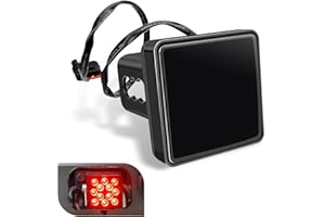 MLY 1 PC 15 LED Hitch Cover, Waterproof Trailer Hitch Cover, Square Tow Tail Light, Universal Brake Light Fit for 2 Inch Towi