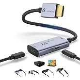Guermok AR Glasses HDMI to USB-C Display Adapter, 4K@60Hz Video Converter | Switch 2/1, Xbox1, PS4/5 HDMI Source to USB C Display Converter, for XREAL/Air Pro/RayNeo/Rokid, Portable Monitors (Silver)