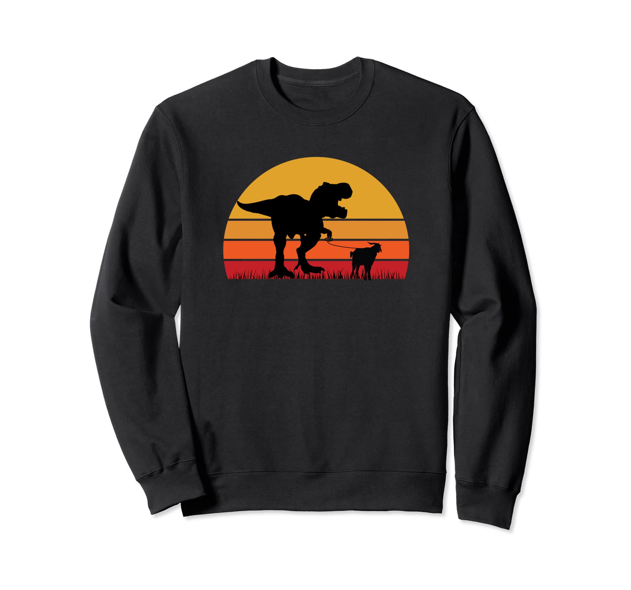 Dinosaur Walking a Goat - T Rex Trex Tyrannosaurus Dino Sweatshirt