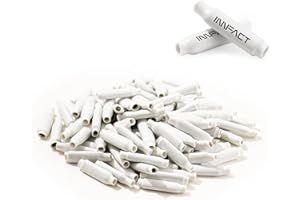 INNFACT 100 pcs Low Voltage B Connectors Crimp Splice Terminals– AWG 22-26 Small Gauge Dry Bean-Style Butt for Telephone, Alarm, Security, Intercom, and Network Applications (No Gel)