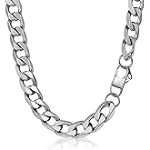 PROSTEEL 316L Stainless Steel Cuban Link Chain Necklaces for Men, Black/18K Gold Plated, Hypoallergenic Jewelry, 4mm-13mm, 14"-30", Come with Box