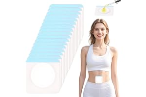 LUKTOMAO Castor Oil Pack Patches for Belly Button – 60 Disposable Organic Cotton Self-Adhesive Pads, Leak-Proof & Breathable, No-Wash Castor Oil Wraps for Navel, Abdomen & Targeted Skin Care