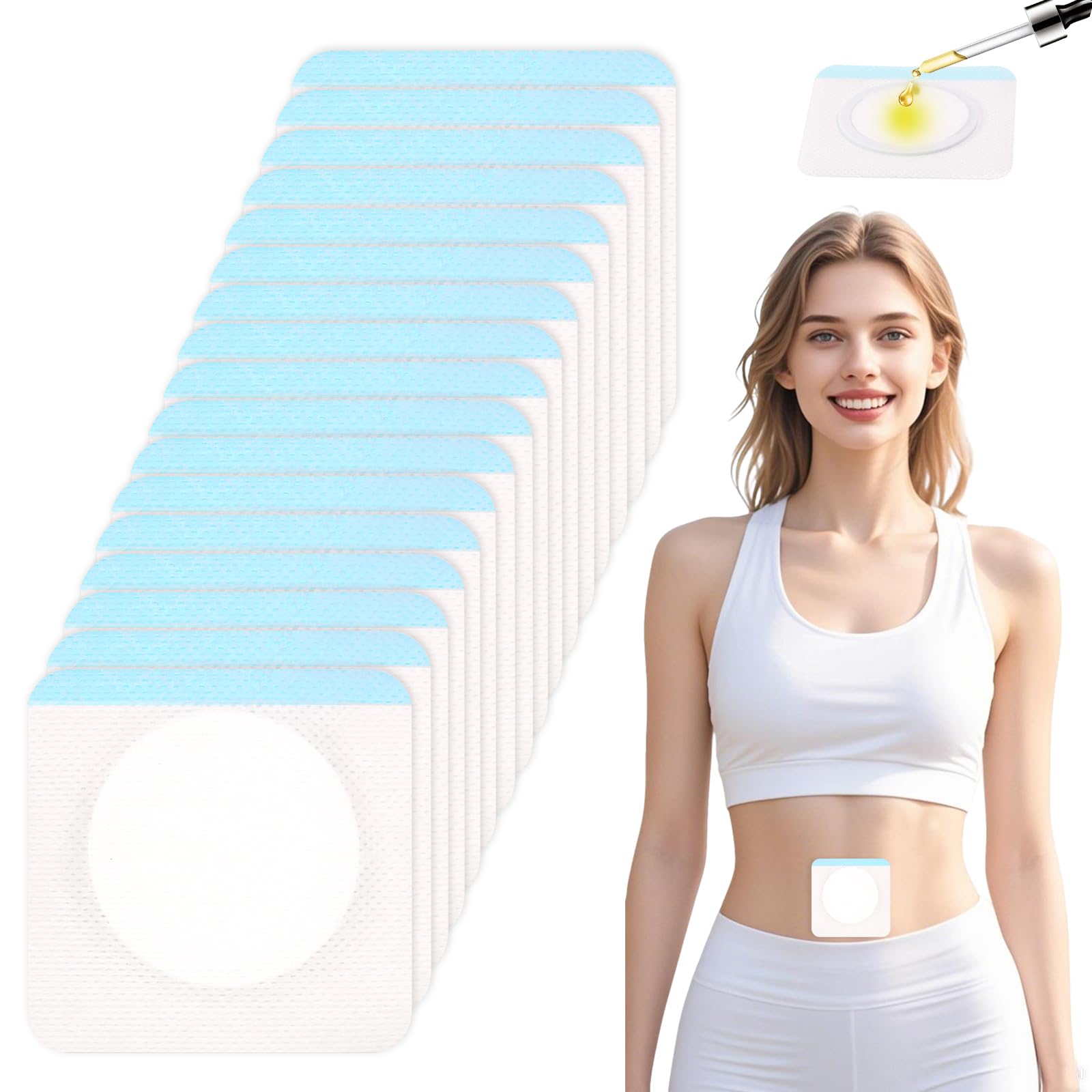 Photo 1 of Castor Oil Pack Patches for Belly Button – 60 Disposable Organic Cotton Self-Adhesive Pads, Leak-Proof & Breathable, No-Wash Castor Oil Wraps for Navel, Abdomen & Targeted Skin Care