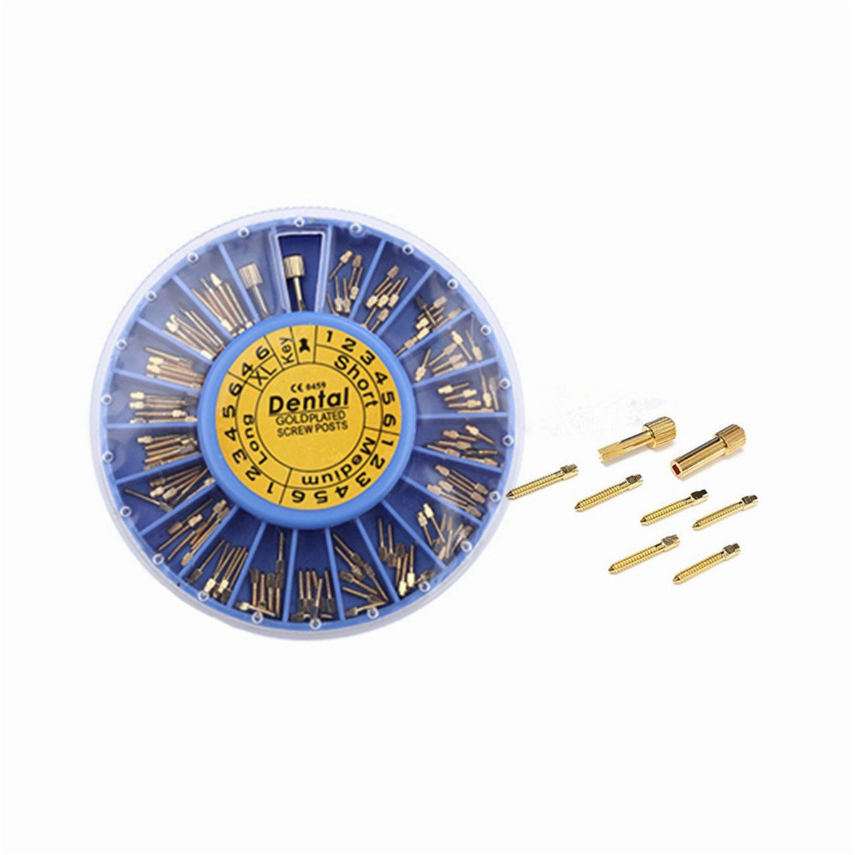 Fencia 120 Pcs Dental Gold Plated Conical Screw Posts Assorted Conical Screw Posts Kits Refill
