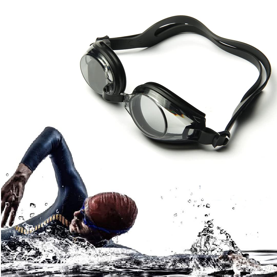 Rhnuuwy Swimming Goggles,Anti Fog Swim Goggles for Adult Men Women and Kids Indoor Outdoor,UV Protection and No Leak, (Black)