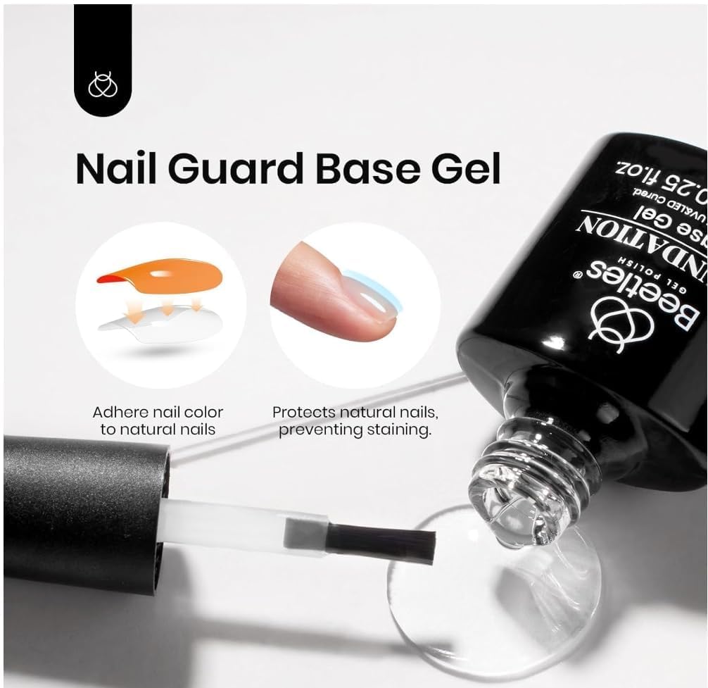 Beetles Gel Nail Polish Set- 4Pcs 7.5ml Black White Gel Nail Polish with No Wipe Top Coat and Base Coat Set Soak Off UV LED Lamp Manicure Salon DIY at Home Gifts for Her Women - Image 6