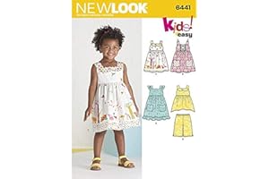 NEW LOOK Patterns Toddlers' Easy Dresses, Top and Cropped Pants Size A (1/2-1-2-3-4) 6441