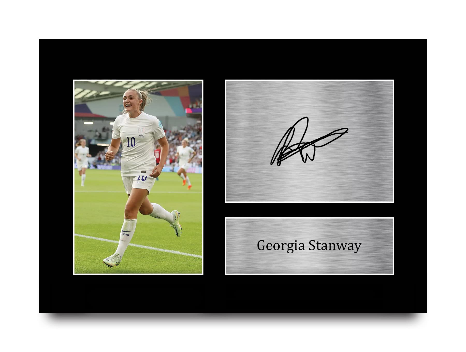 HWC Trading A4 Georgia Stanway Womens England Gifts Printed Signed Autograph Picture for Football Fans and Supporters - A4