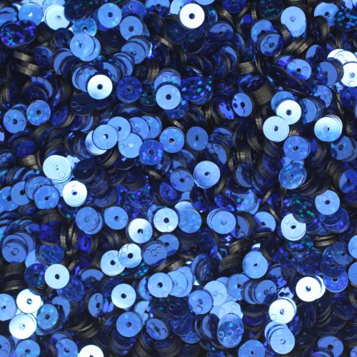 5mm Flat Round SEQUIN PAILLETTES ~ Premium Royal BLUE Multi Hologram ~ Loose sequins for embroidery, bridal, applique, arts, crafts, and embellishment. Made in USA.