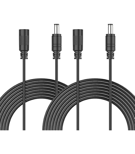 PAUTIX Lot de 2 rallonges CC de 4 m, 5,5 mm x 2,1 mm, câble d'extension PAUTIX Lot de 2 rallonges CC de 4 m, 5,5 mm x 2,1 mm, câble d'extension