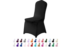 AlGaiety Spandex Chair Cover,12PCS,Chair Covers,Living Room Chair Covers,Removable Chair Cover Washable Protector Stretch Chair Cover for Party, Banquet,Wedding Event,Hotel(Black)