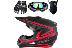TTMiku Youth Kids Dirt Bike Helmet, Motocross Off Road Motorcycle ATV UTV Street Bike Casque Casco Combo Gloves Goggles Mask (4Pcs Set), DOT Approved