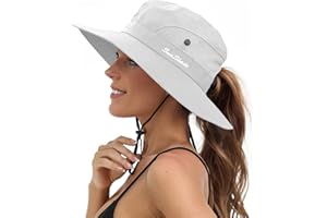 JJYEE Sun Hats for Women Beach Hat Ponytail Hat Womens Sun Hat with UV Protection Wide Brim