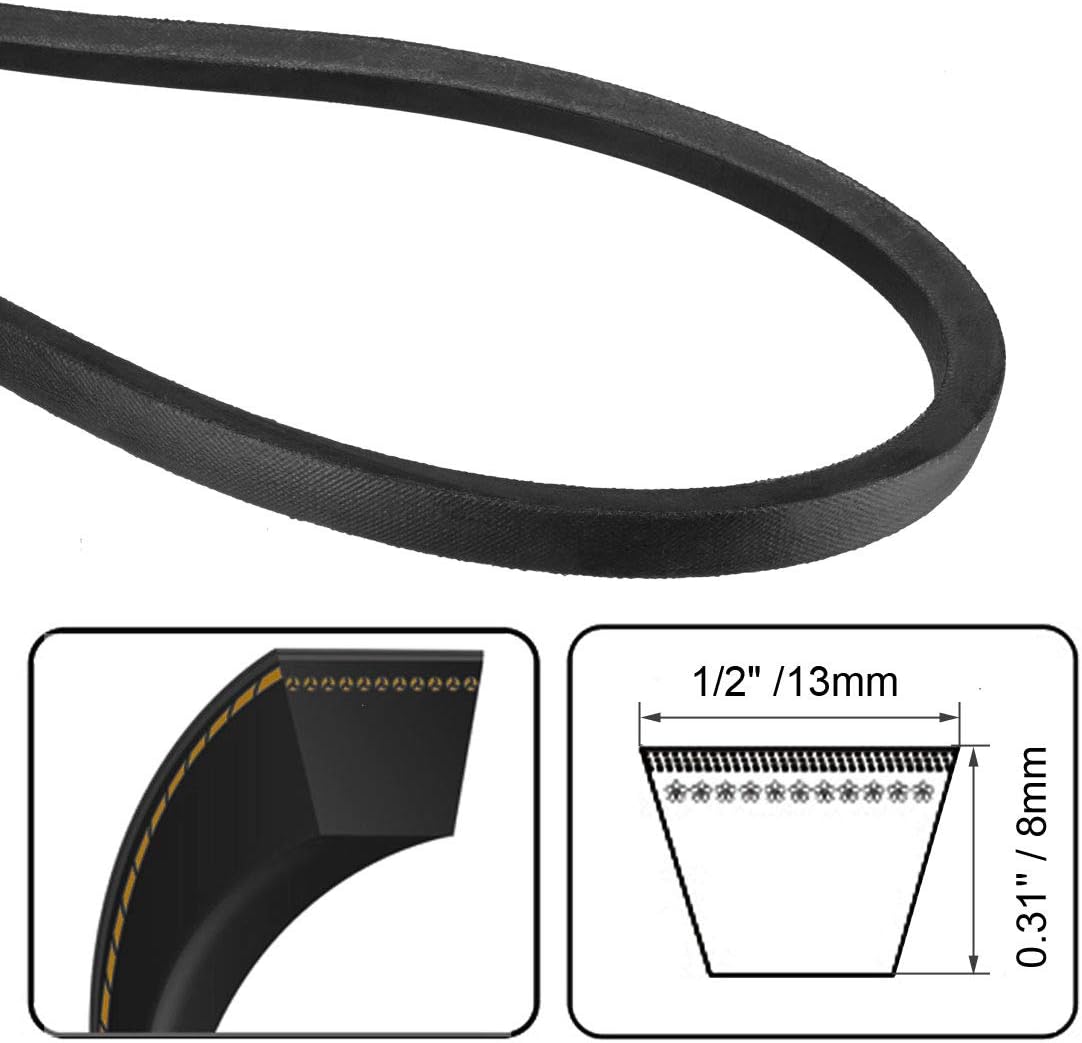 sourcing map A36 Drive V-Belts 36" Inner Length 13mm Width 8mm Thick JIS Standard A-Section Rubber Drive Transmission Belt - Image 4