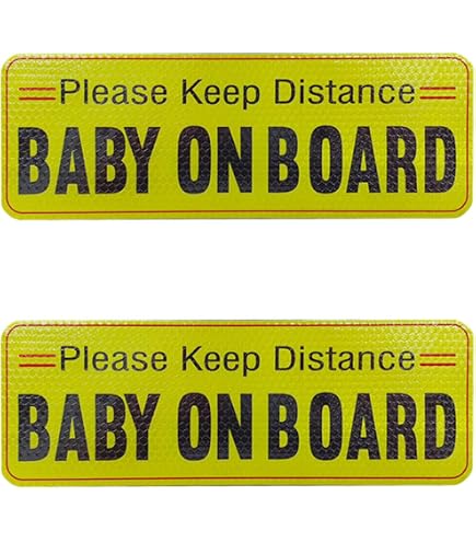 Magnetic Sign 'Keep Distance' Car Magnet - Disabled Symbol Sticker - Black/White