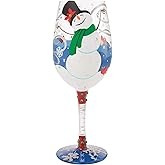 Enesco Lolita First Christmas Snowman Hand-Painted Artisan Wine Glass, 15 Ounce, Multicolor