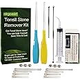 Airgoesin™ Upgraded Tonsil Stone Remover Tool, Blue & Yellow, 5 Tips, Tonsillolith Pick Case + 1 Irrigator Fresh Breath Oral Rinse