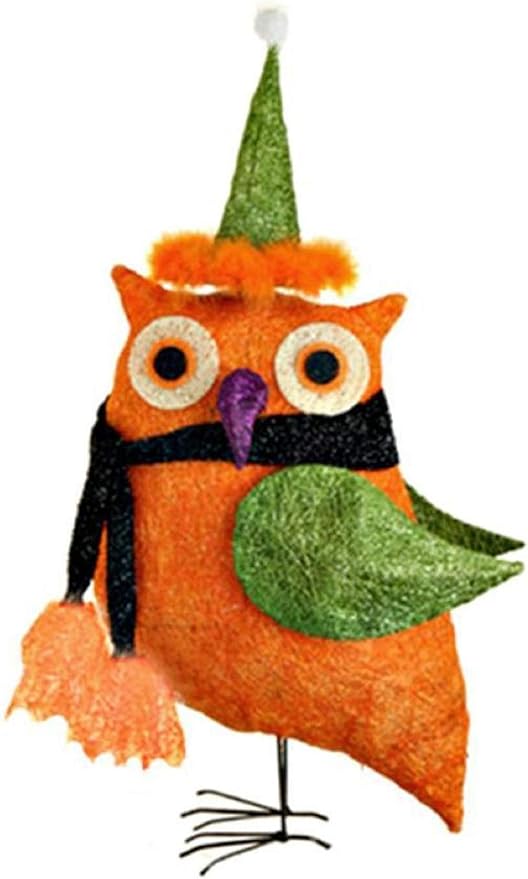 Lighted Holiday Displays Seasonal Decor Seasonal Decor Raz 24 Lighted Sparkling Tinsel And Sisal Orange Owl Halloween Decoration Rahetamaddon Ir