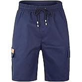 Mens Casual Twill Cargo Shorts Cotton Drawstring Classic Cargo Stretch Short with 6 Pockets