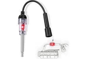 povtii Inline Spark Plug Tester, Plug-in Auto Straight Boot Engine Ignition Tester, Internal External Engine Armature Diagnostic Detector for Motorcycle Lawn Mower, Car Accessories