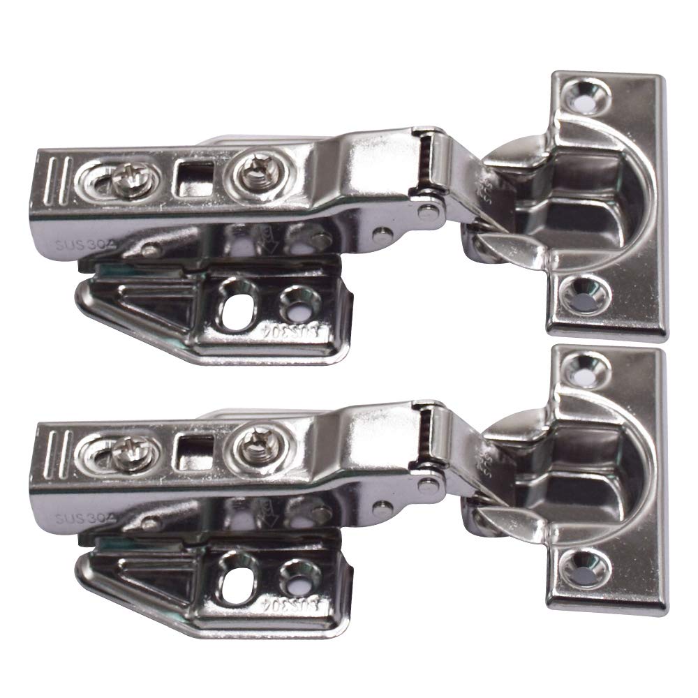 YOFASEN Cabinet Hinges - 2PCS Kitchen Folding Combination Cupboard Door Hinge, 304 Stainless Steel, Half Overlay