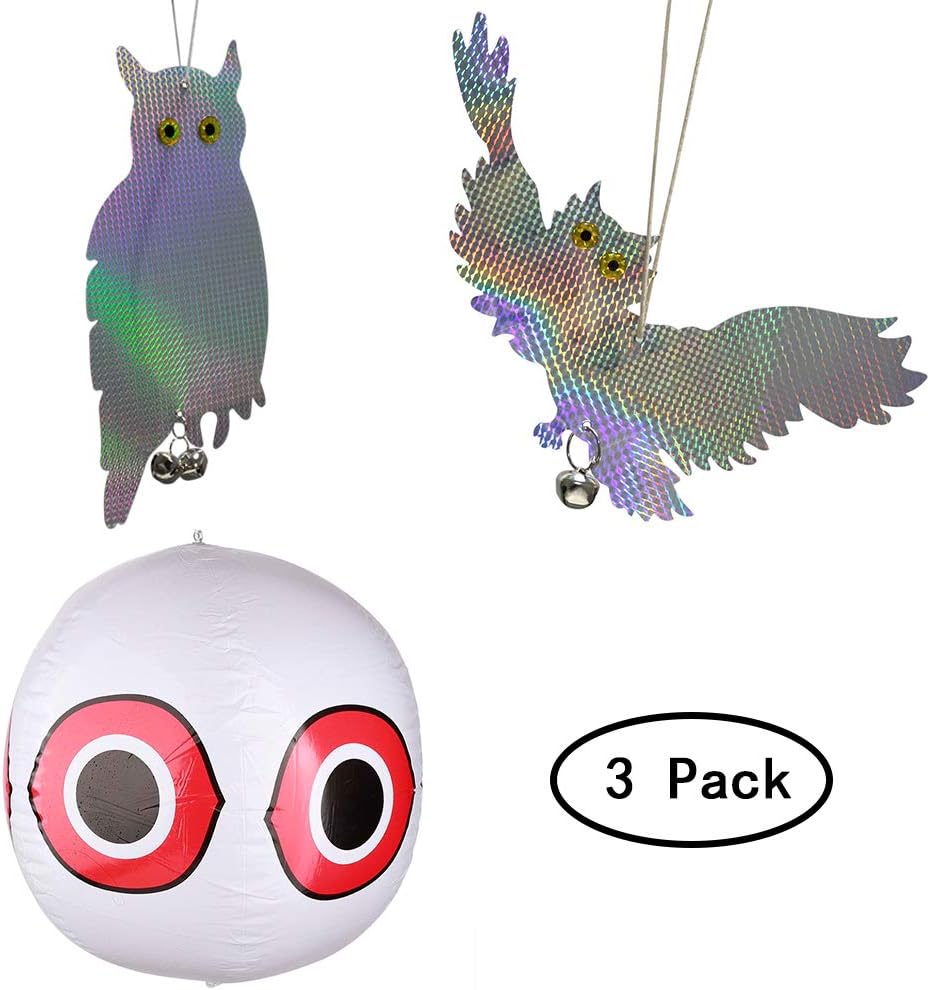 Avton Bird Net Balloon Repellent - Bird Repeat Owl Laser Reflex solves pest problems 3 PCS