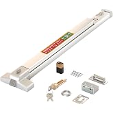LANITI Hardware Push Bar Stainless Steel Commercial Emergency Exit Bar Panic Exit Device Suitable for Wood Metal Door Exterior Locking Lever Trim. (Lock Cylinder - with Alarm) 2.0