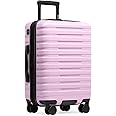 U.S. Traveler Boren Polycarbonate Hardside Rugged Travel Suitcase Luggage with 8 Spinner Wheels, Aluminum Handle, Lavender, Carry-on 22-Inch, USB Port