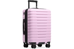 U.S. Traveler Boren Polycarbonate Hardside Rugged Travel Suitcase Luggage with 8 Spinner Wheels, Aluminum Handle, Lavender, Carry-on 22-Inch, USB Port