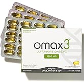 Omax3 Natural Omega 3 Fish Oil Pills 1500 MG EPA DHA - Omega3 Fatty Acid Supplements- Gluten Free, Wild Caught, Non GMO, 30-Day Supply Blister Packed (1 Box)