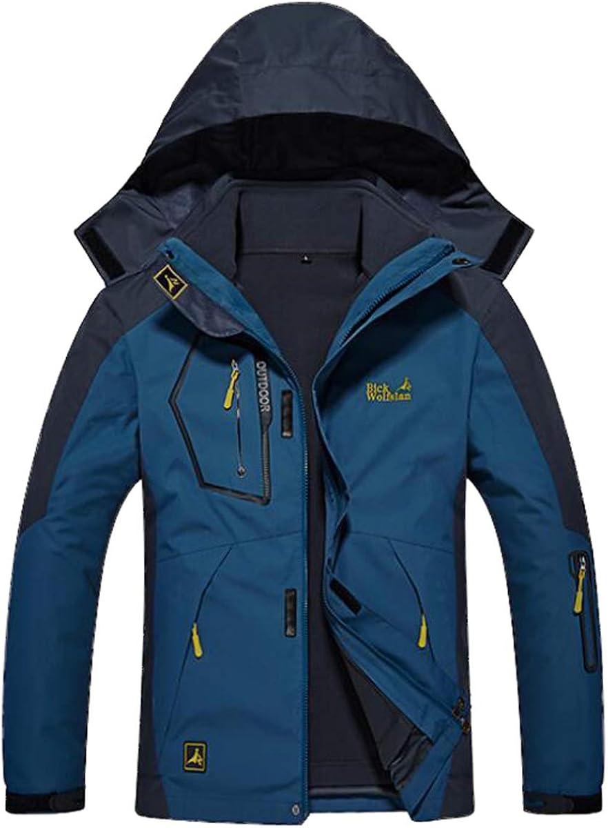 NANXCYR Men 's Waterproof Jackets Warm Sportswear Hooded Windbreaker