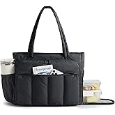 BAGSMART Tote Bag for Women, Teacher Tote with Insulated Compartment, Large Puffer Work Tote Handbags for Work