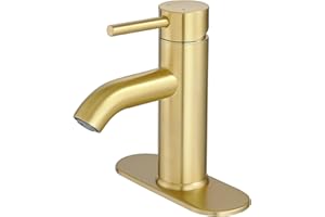 VOTON Brushed Gold Bathroom Faucets, Modern Single Hole Lavatory Vanity Faucet, Single Handle Bathroom Sink,Faucet, Faucet fo