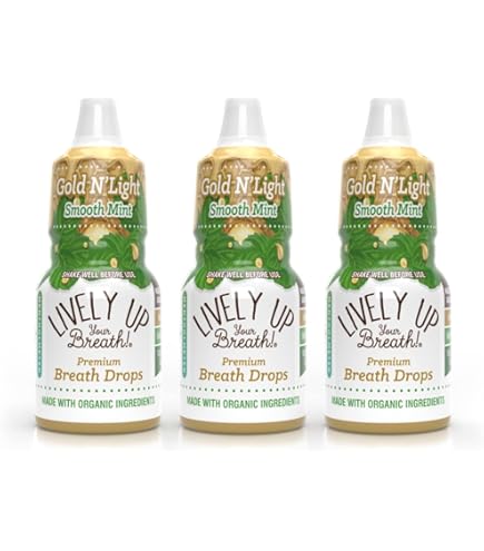 Amazon.com : Lively Up Your Breath - Gold N 'Light Mint liquid breath  freshener, great taste, potent lighter milder feel, restorative, cleansing,  honey based, 3pk  8 ml FL. OZ : Health & Household