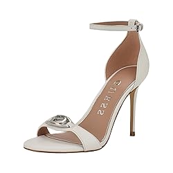 Guess Women's Kabrina Heeled Sandal, White Leather