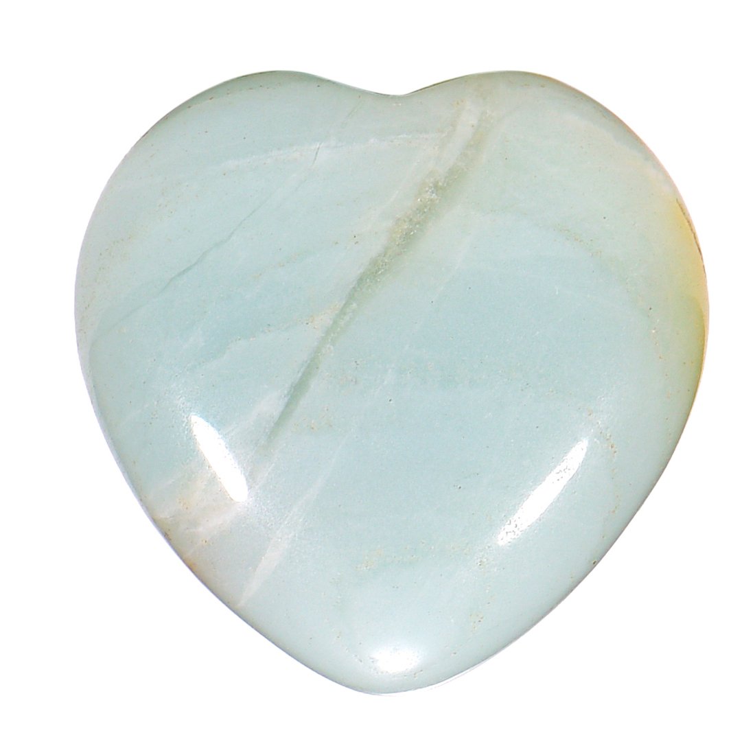 Morella Heart gemstone Amazonite angel good luck charm guardian angel to take with you 3 cm - 1.18 inch in a velvet bag