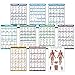 QuickFit 10 Pack - Exercise Workout Poster Set - Dumbbell, Suspension, Kettlebell, Resistance Bands, Stretching, Bodyweight, Barbell, Yoga Poses, Exercise Ball, Muscular System Chart - (18