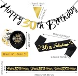 Yontree 14-Piece 30th Birthday Decoration Kit Gold Black Banner Bunting Balloons view 2