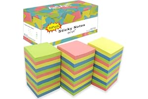 AWEI AZHI Sticky Notes 3x3, Self-Stick Notes, 36 Pads, 100 Sheets/Pad, Assorted Colors Stickies, Easy to Post Notes for Study, Works, Daily Life (36)
