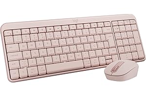 Combo Teclado e Mouse Sem Fio Logitech MK250 Bluetooth com Conectividade Rápida e Fácil, Design Compacto, Mouse Ambidestro, Layout ABNT2, Construção Durável, Compatível com PC e Mac - Rosa