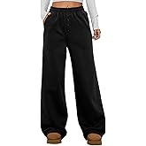Aleumdr Womens Wide Legs Sweatpants Fleece Lined High Waisted Baggy Pants 2026 Trendy Casual Athletic Joggers with Pockets