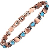 MagEnergy Copper Bracelets for Women 99.9% Pure Copper Strength Magnetic Bracelet Adjustable Jewelry Box with Sizing Tool(Turquoise)