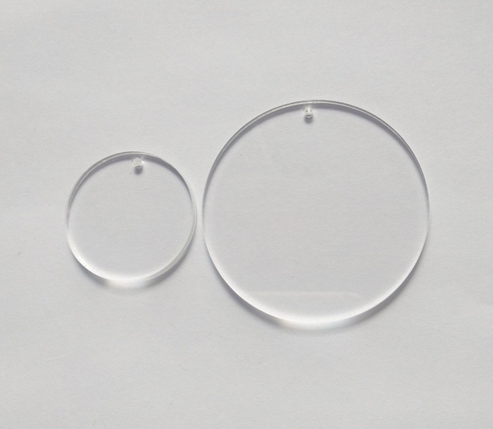 MEYA Set of 15pcs High Clear Blank Acrylic Discs,Acrylic Round Sheet with Hole 1/8" for Keychains, Jewelry DIY Crafts (Dia 1.0")