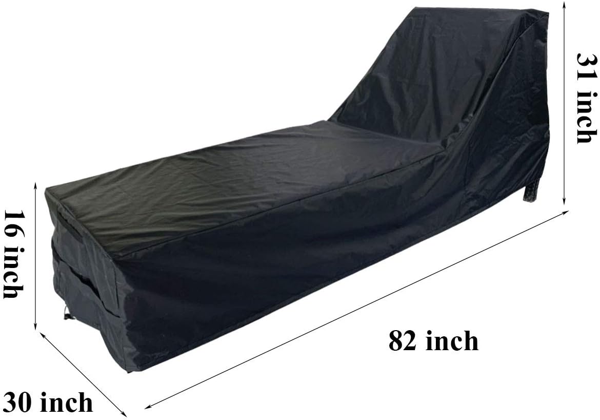 Patio Chaise Lounge Cover, Waterproof Sunlounger Cover, 420D Upgraded Heavy Duty Outdoor Lounge Chair Cover, Anti-UV and Dustproof Lawn Furniture Cover, 2 Pack Durable Oxford Cloth and Large 82 Inch : Garden & Outdoor